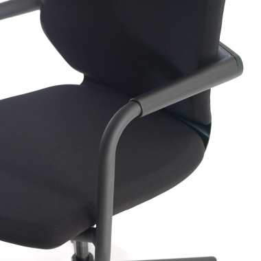 swivel chair black office chair fabric fixed armrests 5