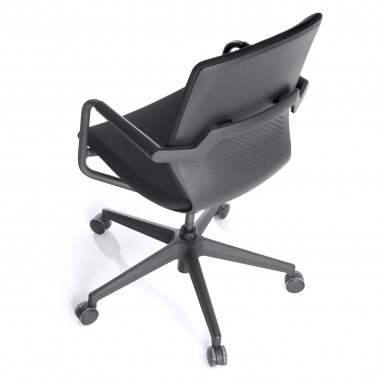 swivel chair black office chair fabric fixed armrests 8