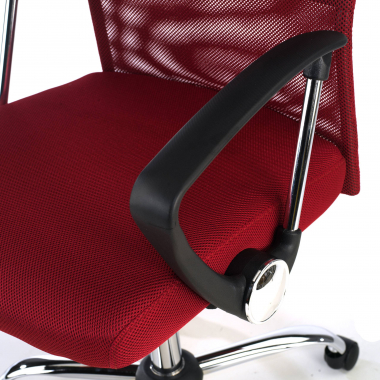 office chair red nova mesh fixed armrests 5