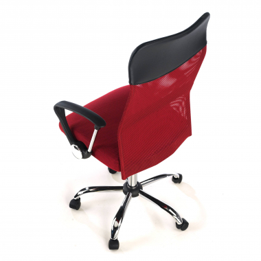 office chair red nova mesh fixed armrests 8