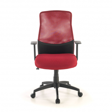 office chair red miami mesh fixed armrests 5