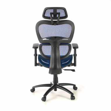 ergonomic chair blue black frame mesh 3d adjustable armrests double lumbar support headrest 8