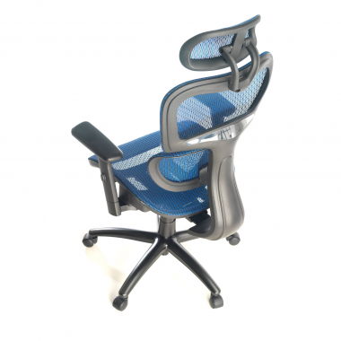 ergonomic chair blue black frame mesh 3d adjustable armrests double lumbar support headrest 9
