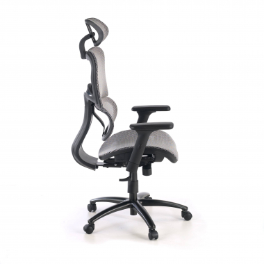ergonomic chair gray black frame mesh 3d adjustable armrests double lumbar support headrest 8
