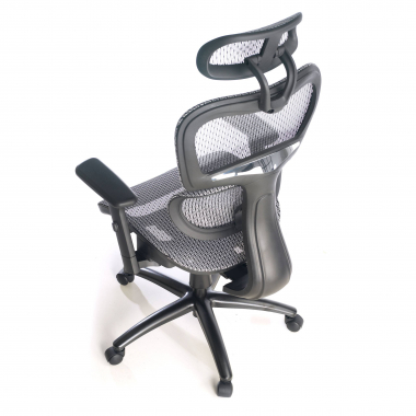 ergonomic chair gray black frame mesh 3d adjustable armrests double lumbar support headrest 10