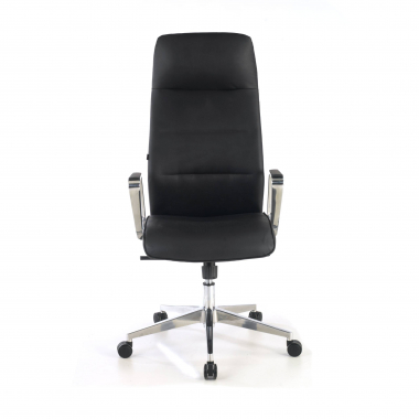 office chair black high back synthetic leather upholstered armrests 4