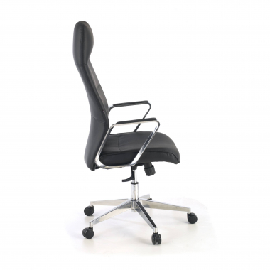 office chair black high back synthetic leather upholstered armrests 3
