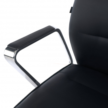 office chair black high back synthetic leather upholstered armrests 7