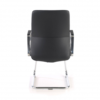 visitor chair black sled base frame synthetic leather upholstered armrests 9
