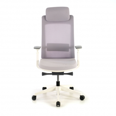 ergonomic chair white grey white frame fabric 3d adjustable armrests 4