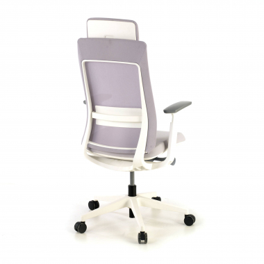 ergonomic chair white grey white frame fabric 3d adjustable armrests 7