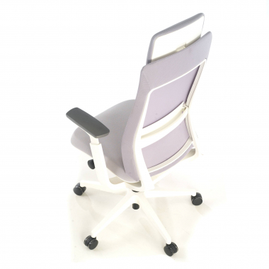 ergonomic chair white grey white frame fabric 3d adjustable armrests 8