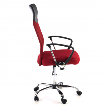 office chair red nova mesh fixed armrests 4