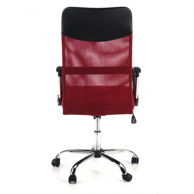 office chair red nova mesh fixed armrests 7