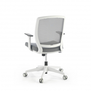 swivel chair white grey chair white frame mesh 1d adjustable armrests 4