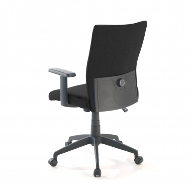 swivel chair black kobe fabric fixed armrests lumbar support 8