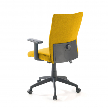 swivel chair yellow kobe fabric fixed armrests lumbar support 8