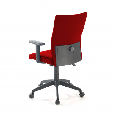 swivel chair red kobe fabric fixed armrests lumbar support 8