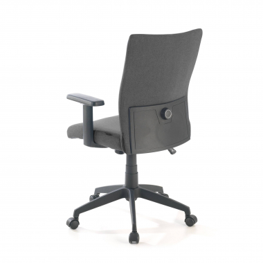 swivel chair gray kobe fabric fixed armrests lumbar support 8