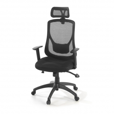 office chair black lake mesh 1d adjustable armrests lumbar support headrest 8