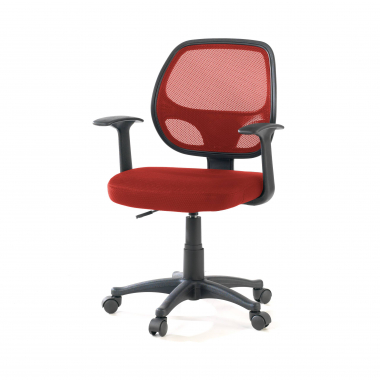 cheap office chair red one mesh fixed armrests 8