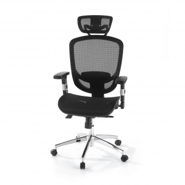 office chair black flex mesh movable armrests lumbar support headrest 6