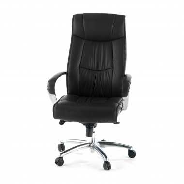 office chair black high back natural leather natural skin upholstered armrests 8