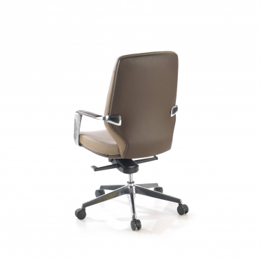office chair brown low back bicolor synthetic leather upholstered armrests 7