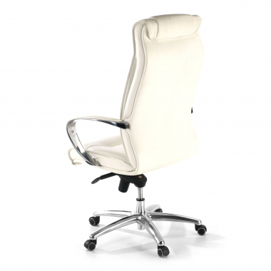 office chair white high back faux leather synthetic leather upholstered armrests 7