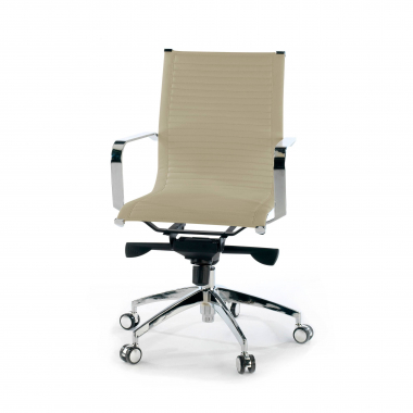 office chair beige chromed frame faux leather synthetic leather fixed armrests 8