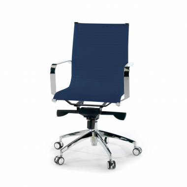 office chair blue chromed frame faux leather synthetic leather fixed armrests 7