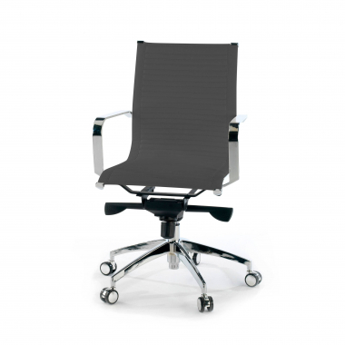 office chair gray chromed frame faux leather synthetic leather fixed armrests 7