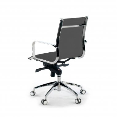 office chair gray chromed frame faux leather synthetic leather fixed armrests 8
