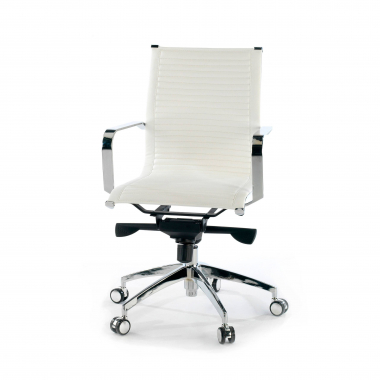 office chair white chromed frame faux leather synthetic leather fixed armrests 8