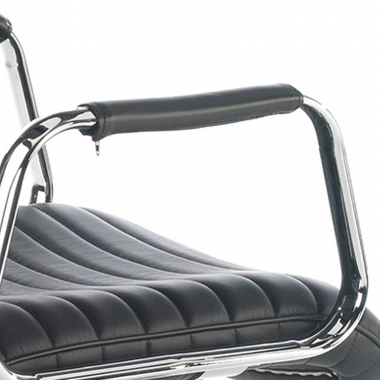office chair black natural leather natural skin upholstered armrests headrest 4