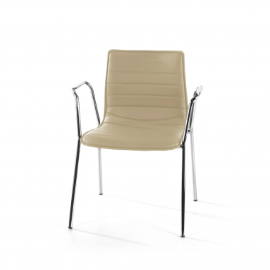 visitor chair beige with arms synthetic leather fixed armrests 8