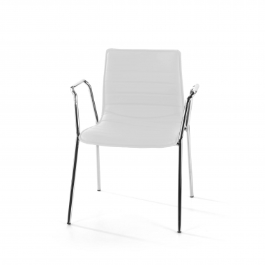 visitor chair white with arms synthetic leather fixed armrests 8