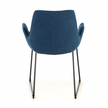 visitor chair blue sled base frame fabric fixed armrests 8