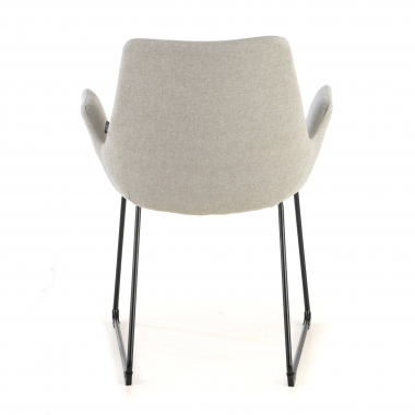 visitor chair gray sled base frame fabric fixed armrests 8