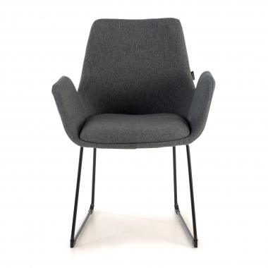 visitor chair anthracite sled base frame fabric fixed armrests 3
