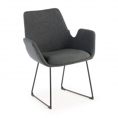 visitor chair anthracite sled base frame fabric fixed armrests 1