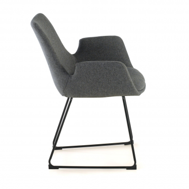 visitor chair anthracite sled base frame fabric fixed armrests 4