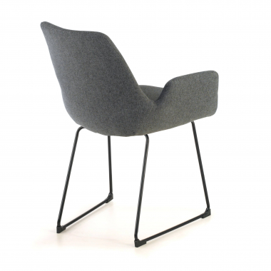 visitor chair anthracite sled base frame fabric fixed armrests 6