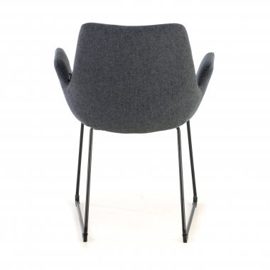 visitor chair anthracite sled base frame fabric fixed armrests 7
