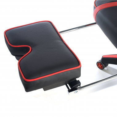 gaming chair red logan synthetic leather movable armrests lumbar and cervical cushion headrest extendable footrest 10