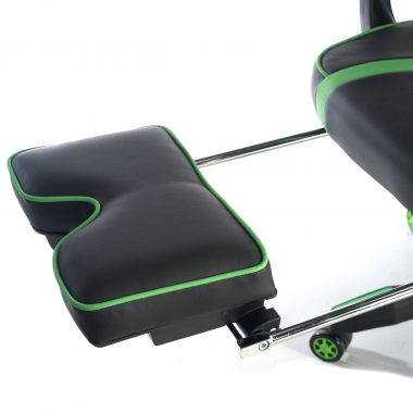 gaming chair green logan synthetic leather movable armrests lumbar and cervical cushion headrest extendable footrest 10