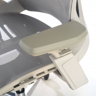 ergonomic chair white grey thunder mesh 3d adjustable armrests lumbar support headrest 6