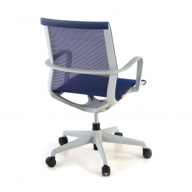 designer office chair white blue black frame mesh fixed armrests 8