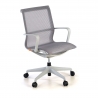 Fox white office chair design, tilting backrest, in mesh
