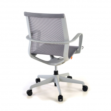 designer office chair white grey black frame mesh fixed armrests 8